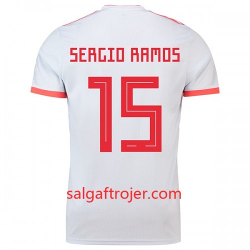 Spanien Fodboldtrøjer Sergio Ramos 15 Udebanesæt VM 2018 Spanien Fodboldtrøjer Sergio Ramos 15 Udebanesæt VM 2018